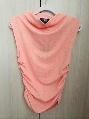 FDJ Sleeveless Cowl Neck Tank in 🍑 Peach NWT